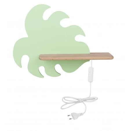 Kinkiety - liść lampa ścienna z półką i przewodem 5w led 4000k iq kids monstera 21-01023 candellux 