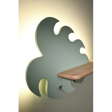 Kinkiety - liść lampa ścienna z półką i przewodem 5w led 4000k iq kids monstera 21-01023 candellux 