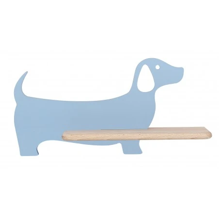 Kinkiety-do-pokoju-dziecka - niebieska lampka z półką w kształcie psa 5 led 4000k iq kids dog 21-02976 candellux 