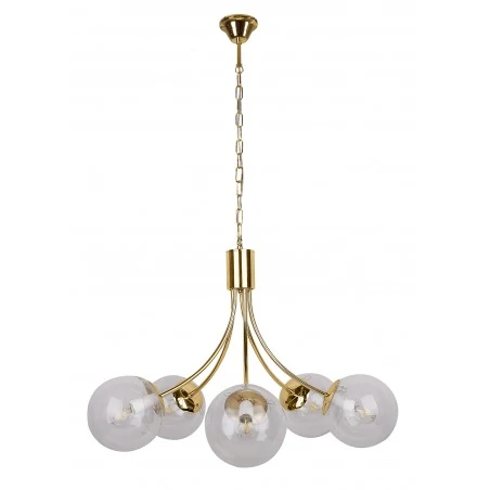 Lampy-sufitowe - złoty żyrandol o bezbarwnych kloszach 5x40w e14 dani 35-79275 candellux 