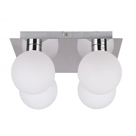 Lampy-sufitowe - kwadratowa lampa sufitowa chromowo-biała 4x40w g9 oden 98-03256 candellux 