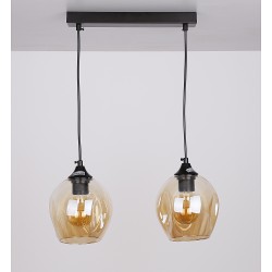 Lampy-sufitowe - czarna lampa wisząca o szklanych kloszach 2x40w e27 aspa 32-00590 candellux 