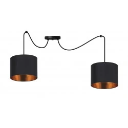 CANDIDA P LAMPA WISZĄCA CZARNY 2X40W E27 ABAŻUR CZARNY