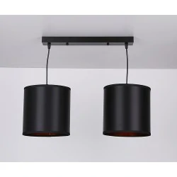 CANDIDA P LAMPA WISZĄCA CZARNY 2X40W E27 ABAŻUR CZARNY