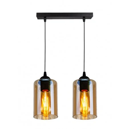Lampy-sufitowe - lampa wisząca - listwa czarno brązowa 2x40w e27 bistro 32-00538 candellux 