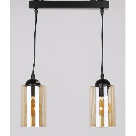 Lampy-sufitowe - lampa wisząca - listwa czarno brązowa 2x40w e27 bistro 32-00538 candellux 