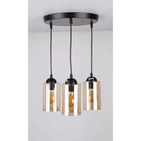 Lampy-sufitowe - czarna lampa wisząca - talerz 3x40w e27 bistro 33-00576 candellux 