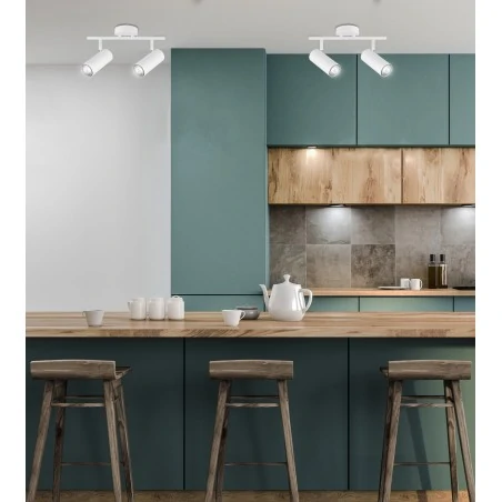 Lampy-sufitowe - ruchomy spot oświetleniowy biały 2x15w gu10 colly 92-01610 candellux 