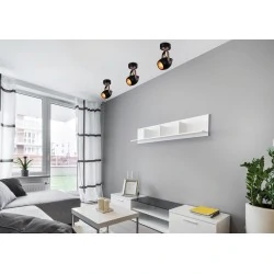 ANICA LAMPA KINKIET CZARNY 1X40W E14 ODBŁYŚNIK ZŁOTY