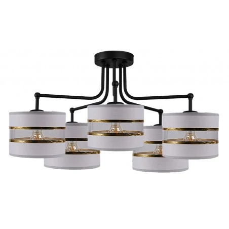 Lampy-sufitowe - szykowna lampa wisząca czarno-chromowa 5x40w e27 andy 35-00521 candellux 