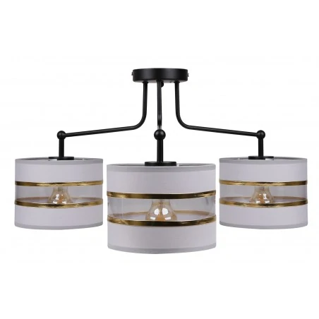 Lampy-sufitowe - potrójna lampa wisząca metalowo - tkaninowa 3x40w e27 andy 33-00514 candellux 