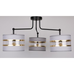 Lampy-sufitowe - potrójna lampa wisząca metalowo - tkaninowa 3x40w e27 andy 33-00514 candellux 