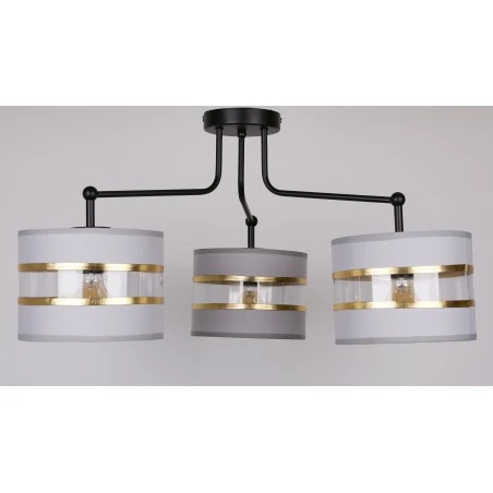 Lampy-sufitowe - potrójna lampa wisząca metalowo - tkaninowa 3x40w e27 andy 33-00514 candellux 