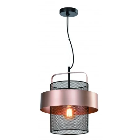 Lampy-sufitowe - oryginalna lampa wisząca czarno-miedziana 1x40w e27 fiba 31-78490 candellux 