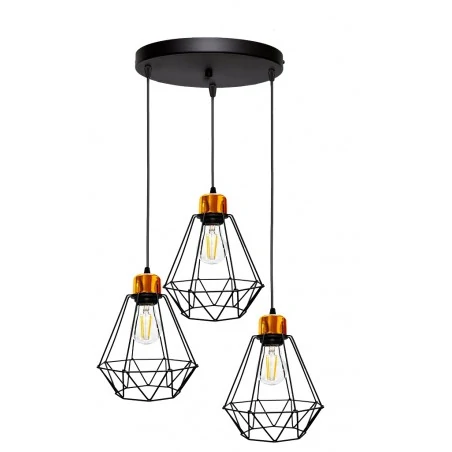 Lampy-sufitowe - lampa wisząca czarno patynowa - talerz 3x60w e27 primo 33-00323 candellux 