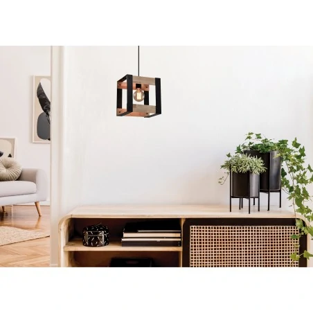 Lampy-sufitowe - metalowo - drewniane oświetlenie 1x40w e27 varna 31-78513 candellux 