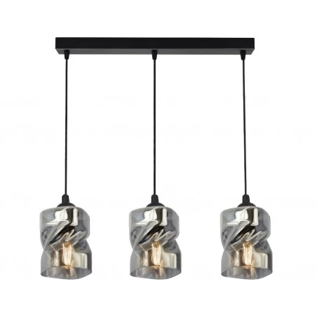 Lampy-sufitowe - lampa wisząca czarno-dymiona 3x60w e27 felis 33-00149 candellux 