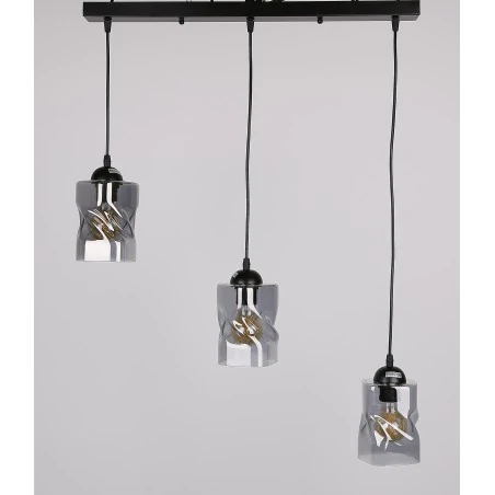 Lampy-sufitowe - lampa wisząca czarno-dymiona 3x60w e27 felis 33-00149 candellux 