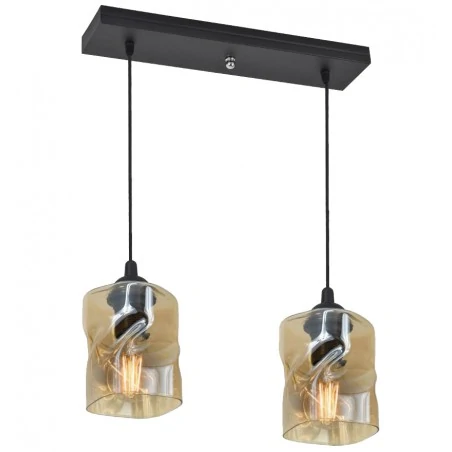 Lampy-sufitowe - lampa wisząca czarno-bursztynowa 2x60w e27 32-00170 felis candellux 