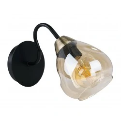 Lampy-sufitowe - lampa ścienna czarno - złota 1x40w e27 unica 21-76724 candellux 