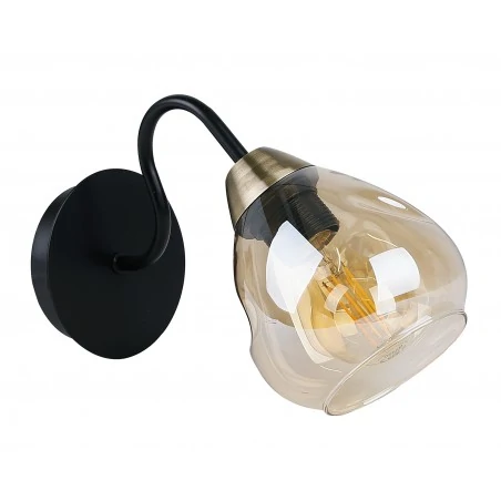 Lampy-sufitowe - lampa ścienna czarno - złota 1x40w e27 unica 21-76724 candellux 