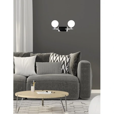 Kinkiety-do-salonu - podwójny kinkiet szklano metalowy 2x40w g9 maldus 22-01443 candellux 