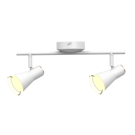 Kinkiety - podwójna oprawa ścienno-sufitowa led 8,4w ruchoma biała berg 2 318121 polux 