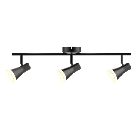 Kinkiety-do-salonu - lampa ścienno-sufitowa led potrójna 12,6w ruchoma czarna berg 3 318176 polux 