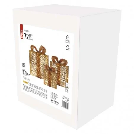 Dekoracje-swiateczne-led - dekoracja świąteczna 3 złote prezenty led z ciepłym światłem dcfc14 emos 