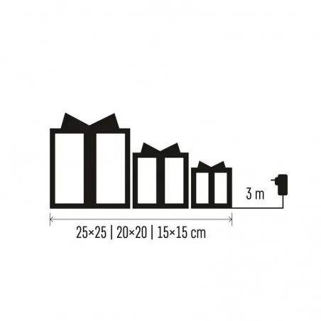 Dekoracje-swiateczne-led - dekoracja świąteczna 3 złote prezenty led z ciepłym światłem dcfc14 emos 