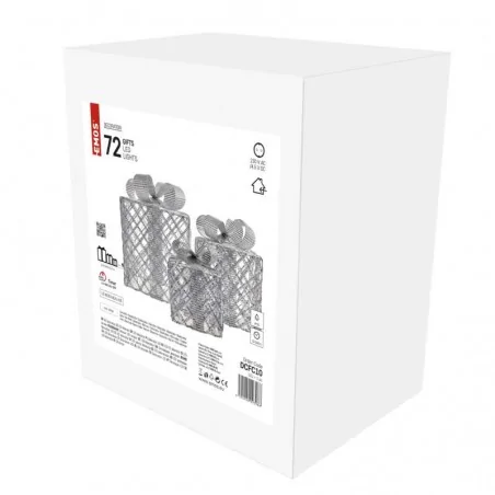 Dekoracje-swiateczne-led - dekoracja świąteczna 3 prezenty led srebrne z zimnym światłem dcfc10 emos 