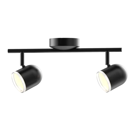 Kinkiety-do-salonu - listwa led z reflektorami czarna 2x4,2w 3000k rawi 2 polux 