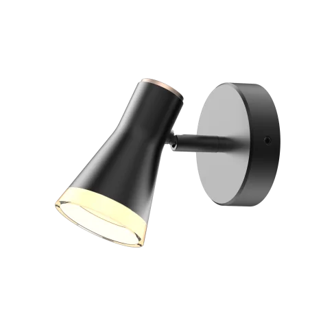 Kinkiety-do-salonu - czarny ruchomy kinkiet led 4,2w ciepłe światło 3000k berg 1 318152 polux 