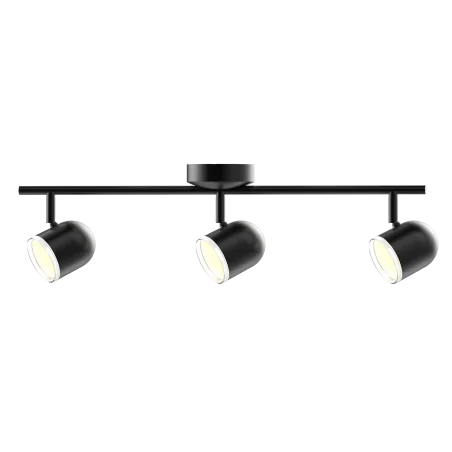 Kinkiety - czarna listwa ledowa 3 punkty świetlne 3x4,2w 3000k rawi 3 polux 