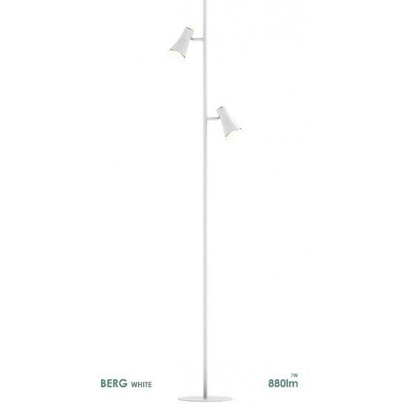 Lampy-stojace - lampa podłogowa led biała podwójna 7w 3000k berg 2 318206 polux firmy POLUX 