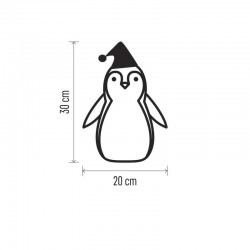 Dekoracje-swiateczne-led - świecący dekoracyjny pingwin ledx5 30cm, 2xaa ciepła biel, ip20, dcww08 timer emos 