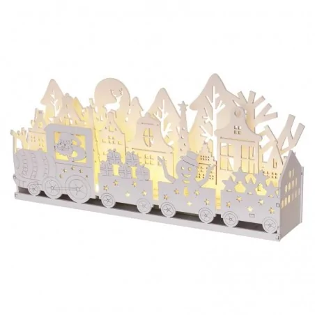 Dekoracje-swiateczne-led - drewniany świąteczny pociąg 10xled 14x30cm, 2xaa, ciepła biel, ip20, timer dcww19 emos 
