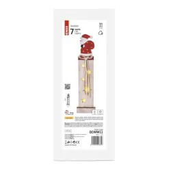 Dekoracje-swiateczne-led - świecący drewniany słupek z mikołajem ledx7, 46cm, 2xaa ciepła biel, ip20, timer dcww11 emos 