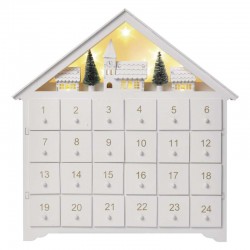 Dekoracje-swiateczne-led - kalendarz adwentowy z podświetleniem 8led drewniany domek dcww02 emos