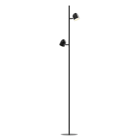 Lampy-stojace - prosta lampa podłogowa led czarna podwójna 7w 3000k rawi polux 