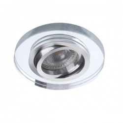 Oprawy-sufitowe - pierścień dekoracyjny oprawy punktowej okrągły szklany srebrny gu10 35w morta ct-dto50-sr kanlux