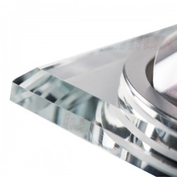 Oprawy-sufitowe - kwadratowy pierścień oprawy punktowej w kolorze srebrnym gu10 35w szklana morta ct-dtl50-sr kanlux 