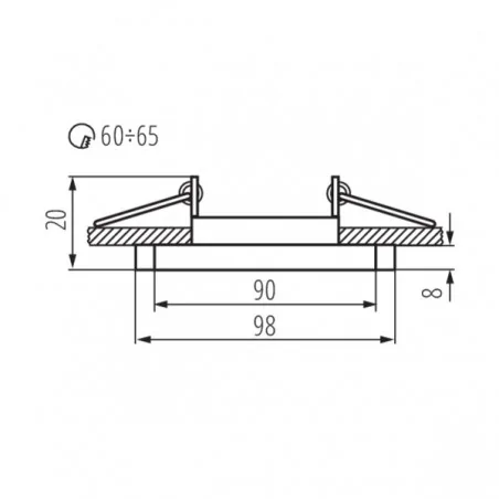 Oprawy-sufitowe - pierścień oprawy punktowej srebrny szklany max.35w gu10 morta oct-sr kanlux 