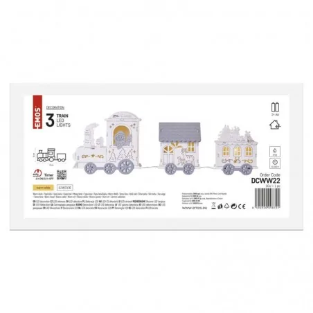 Dekoracje-swiateczne-led - drewniany świąteczny pociąg 3xled 2x aa dcww22 emos 