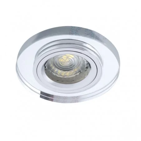 Oprawy-sufitowe - okrągła oprawa sufitowa punktowa srebrna szklana 50w gu10 morta ct-dso50-sr kanlux 