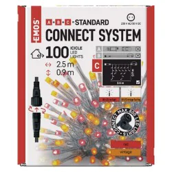 Oswietlenie-choinkowe - światełka choinkowe - sople z systemem łączenia 2,5m d1cd01 emos 