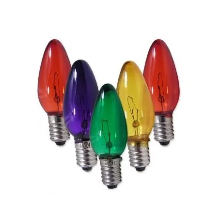 Oswietlenie-choinkowe - komplet 5 żarówek do tradycyjnych lampek choinkowych e10 15v 3w rum lux 