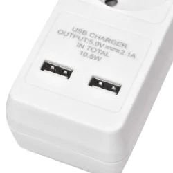 Przedluzacze-elektryczne - przedłużacz z wyłącznikiem na 5 gniazd 2 wejścia usb 3m biały p1513ru emos 
