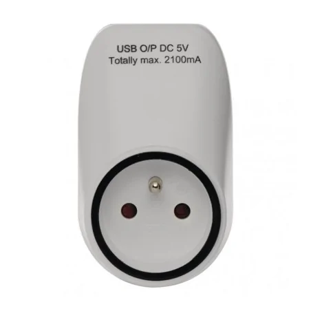 Rozgalezniki - białe gniazdo z uziemieniem z dwoma wejściami usb przenośne białe p0071 emos 