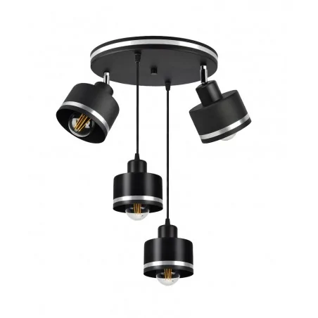 Lampy-sufitowe - nowoczesna lampa wisząca czarno chromowa 4xe27 wama 34-00507 candellux 